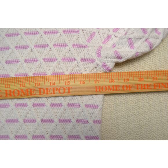 Talbots Women's Cotton Linen White Purple Stripe Sweater Long Sleeve Size Small - Picture 5 of 8